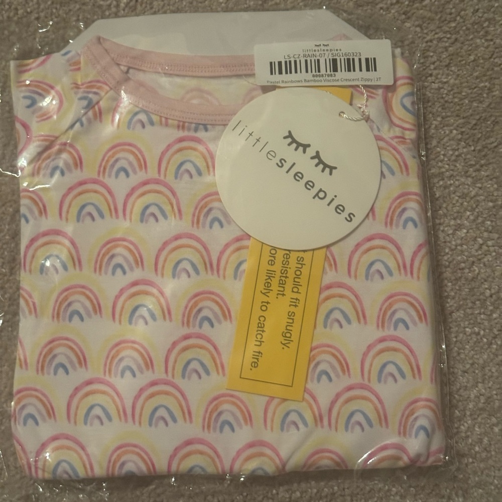 Little Sleepies Pastel Rainbows Crescent Zippy